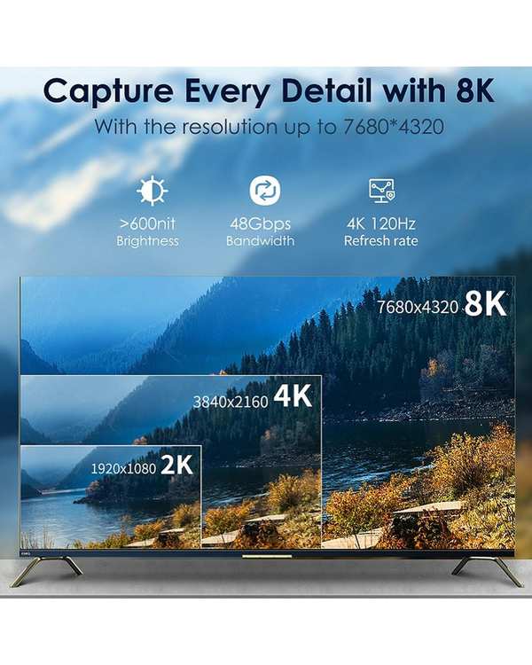 کابل HDMI لنشن Lention مدل HH21-V2.1-8K طول 3 متر - تصویر 5