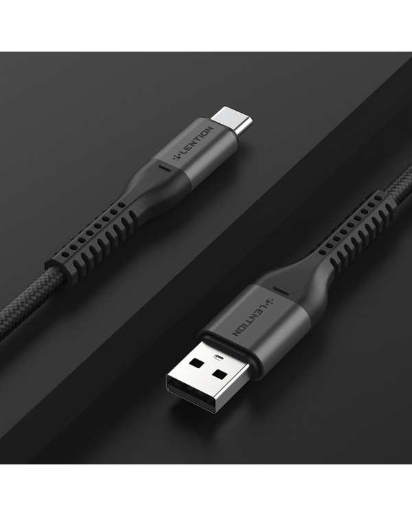 کابل تبدیل USB به USB-C خاکستری لنشن Lention مدل ACT-27W طول 1 متر - تصویر 3