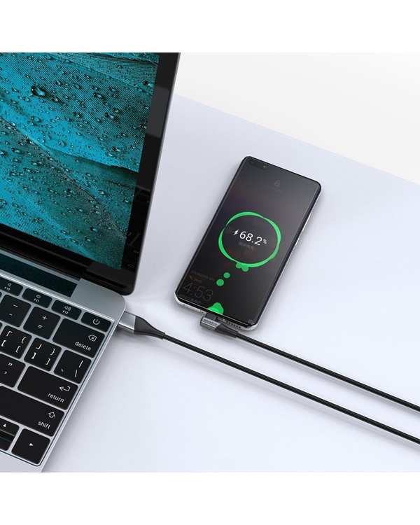 کابل تبدیل USB به USB-C خاکستری لنشن Lention مدل ACE-3A طول 2 متر - تصویر 5