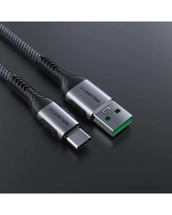 کابل تبدیل USB-A به USB-C خاکستری لنشن Lention مدل ACE-5A طول 1 متر - تصویر 7