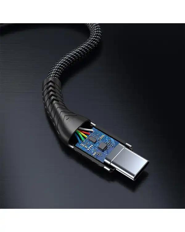 کابل تبدیل USB-A به USB-C خاکستری لنشن Lention مدل ACE-6A طول 1 متر - تصویر 5