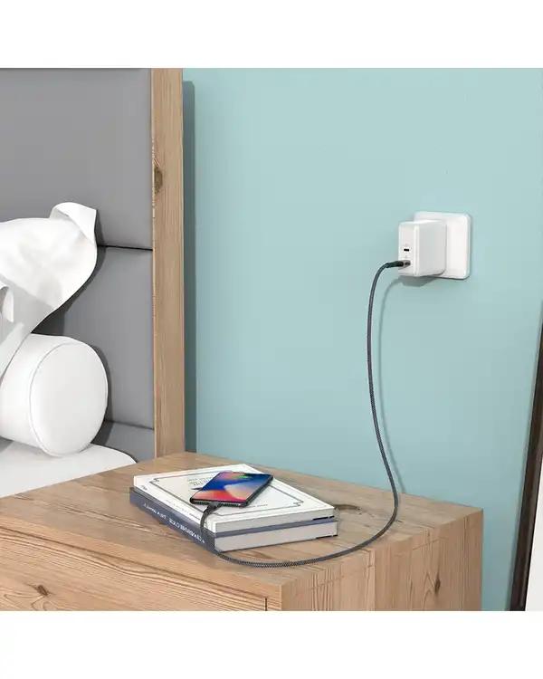 کابل تبدیل USB-A به USB-C خاکستری لنشن Lention مدل ACE-6A طول 1 متر - تصویر 8