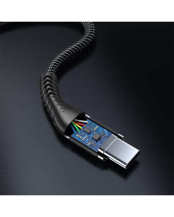 کابل تبدیل USB-A به USB-C خاکستری لنشن Lention مدل ACE-6A طول 1.5 متر - تصویر 5