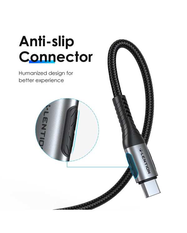 کابل تبدیل USB-C به USB-C خاکستری لنشن Lention مدل CCE-5A طول 2 متر - تصویر 7