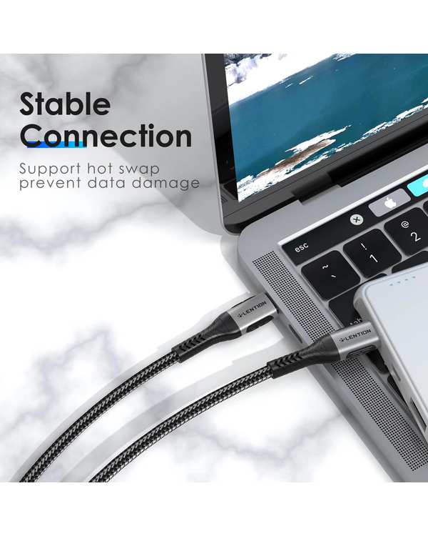 کابل تبدیل USB-C به USB-C خاکستری لنشن Lention مدل CCE-5A طول 2 متر - تصویر 9