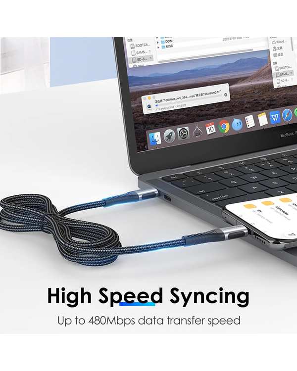 کابل تبدیل USB-C به USB-C خاکستری لنشن Lention مدل CCE-5A طول 2 متر - تصویر 10