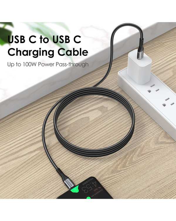 کابل تبدیل USB-C به USB-C خاکستری لنشن Lention مدل CCE-5A طول 2 متر - تصویر 11