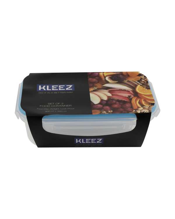 ظرف نگهدارنده تترالاک آبی کلیز Kleez حجم 300ml و 900ml کد 610 مجموعه دو عددی - تصویر 3