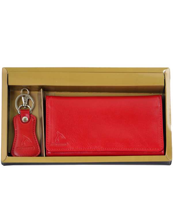 ست هدیه چرم زنانه قرمز چرم بارز Charm Barez مدل DS65