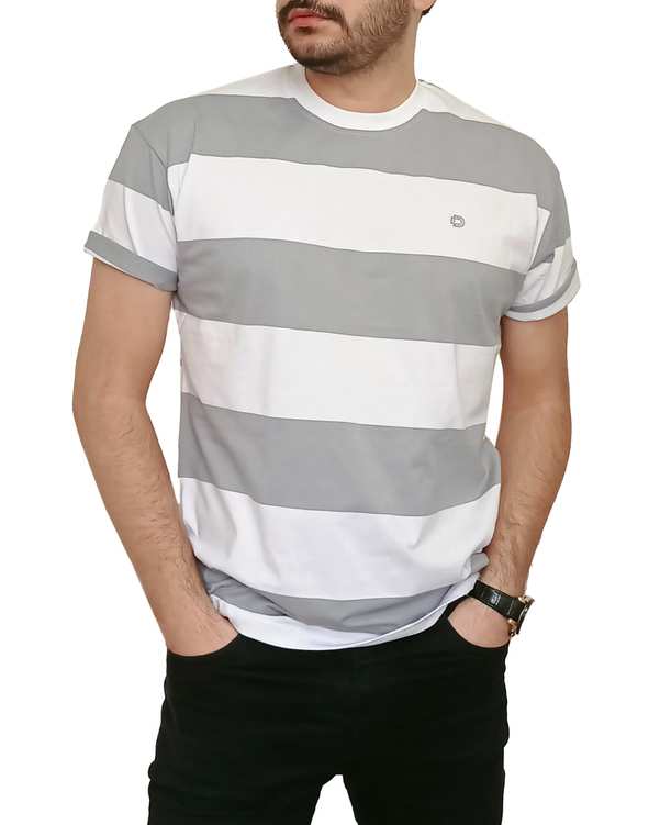تی شرت مردانه سفید طوسی دیورسو Diverso مدل 4326