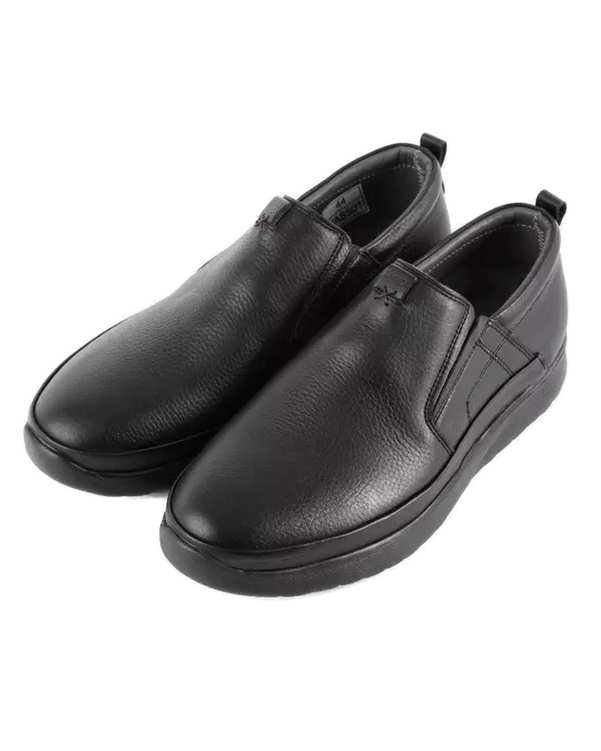 کفش چرم مردانه کژوال مشکی صاد Saad مدل YA8501