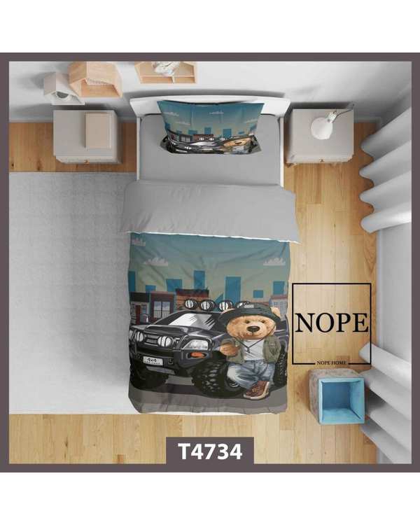 روتختی کودک یک نفره 5 تکه نوپه هوم Nopehome طرح خرس و ماشین کد T4734