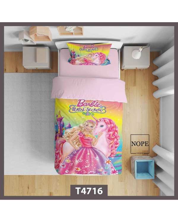 روتختی کودک یک نفره 5 تکه نوپه هوم Nopehome طرح باربی کد T4716