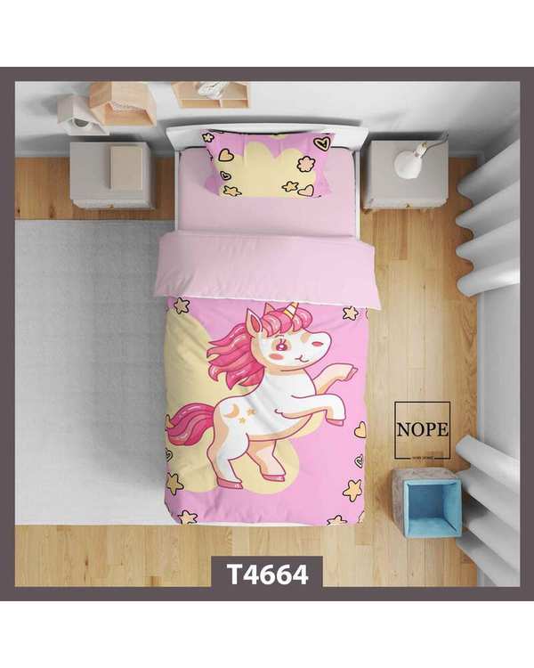 روتختی کودک یک نفره 5 تکه نوپه هوم Nopehome طرح اسب تک شاخ کد T4664