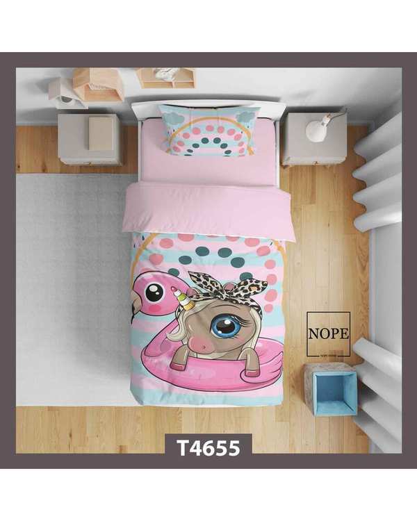 روتختی کودک یک نفره 5 تکه نوپه هوم Nopehome طرح اسب تک شاخ کد T4655