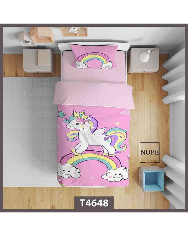 روتختی کودک یک نفره 5 تکه نوپه هوم Nopehome طرح اسب تک شاخ کد T4648
