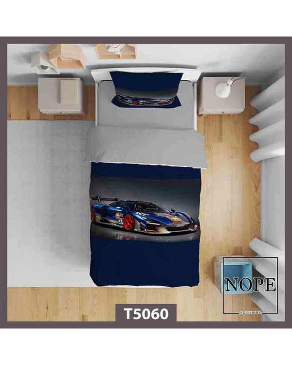 روتختی کودک یک نفره 5 تکه نوپه هوم Nopehome طرح ماشین مسابقه ای کد T5060