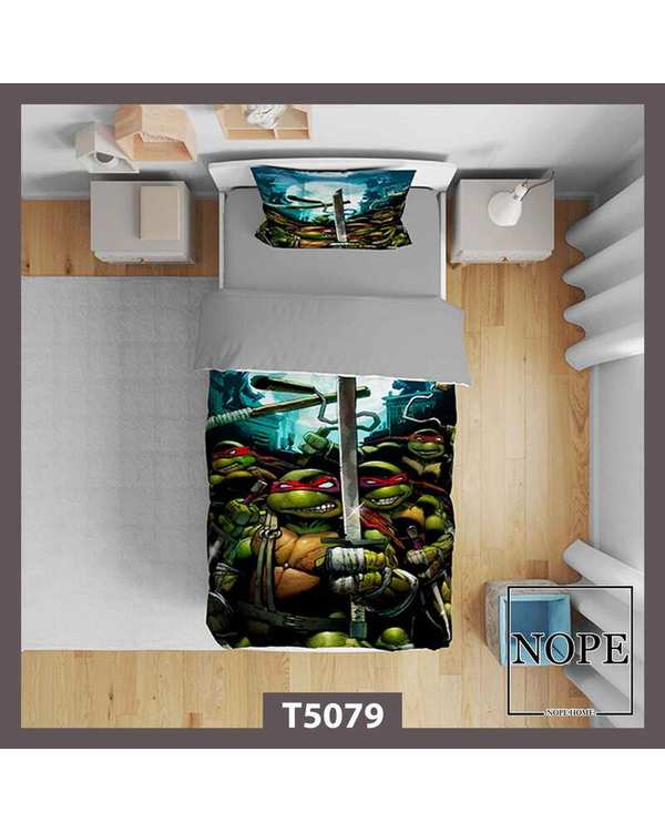 روتختی کودک یک نفره 5 تکه نوپه هوم Nopehome طرح لاک پشت نینجا کد T5079