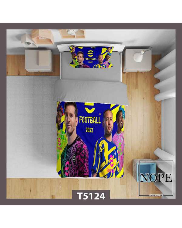 روتختی کودک یک نفره 5 تکه نوپه هوم Nopehome طرح فوتبال 2022 کد T5124