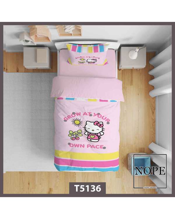 روتختی کودک یک نفره 5 تکه نوپه هوم Nopehome طرح گربه کد T5136