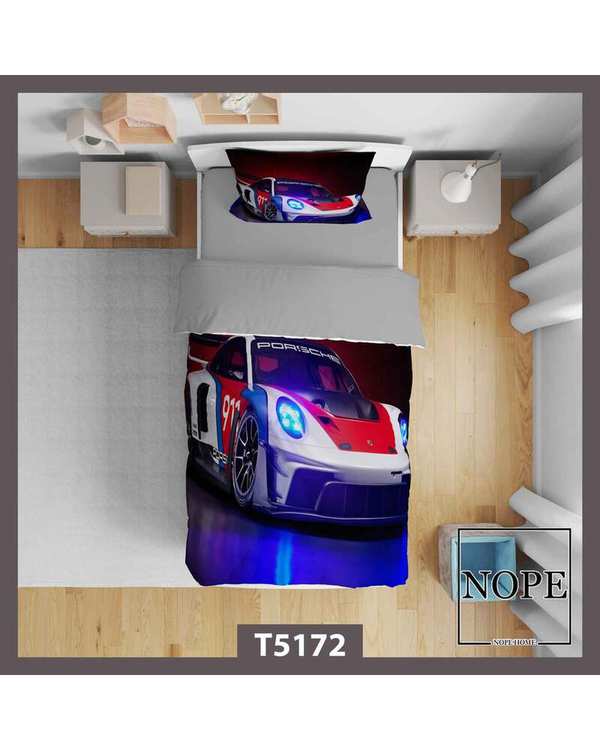 روتختی کودک یک نفره 5 تکه نوپه هوم Nopehome طرح ماشین مسابقه ای کد T5172