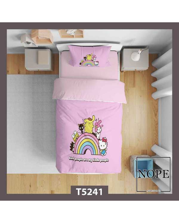 روتختی کودک یک نفره 5 تکه نوپه هوم Nopehome طرح رنگین کمان کد T5241