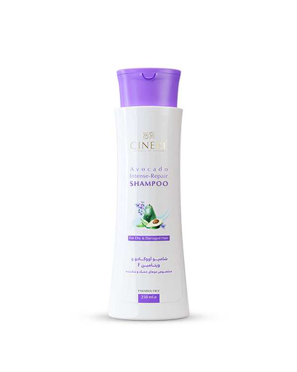 شامپو مو سینره Cinere مناسب موهای خشک و شکننده حاوی عصاره آووکادو و ویتامین F حجم 250ml