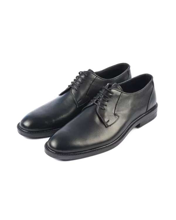 کفش چرم مردانه رسمی مشکی صاد Saad مدل MC1201