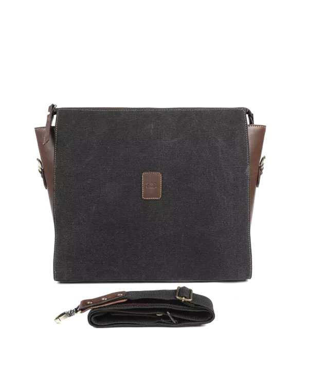 کیف چرم زنانه دوشی مشکی قهوه ای صاد Saad مدل AA2811