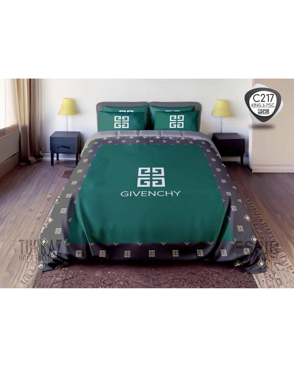 سرویس لحاف روتختی میکرو تنسل گیاهی TURKAZ دو نفره شش تکه مدل C217