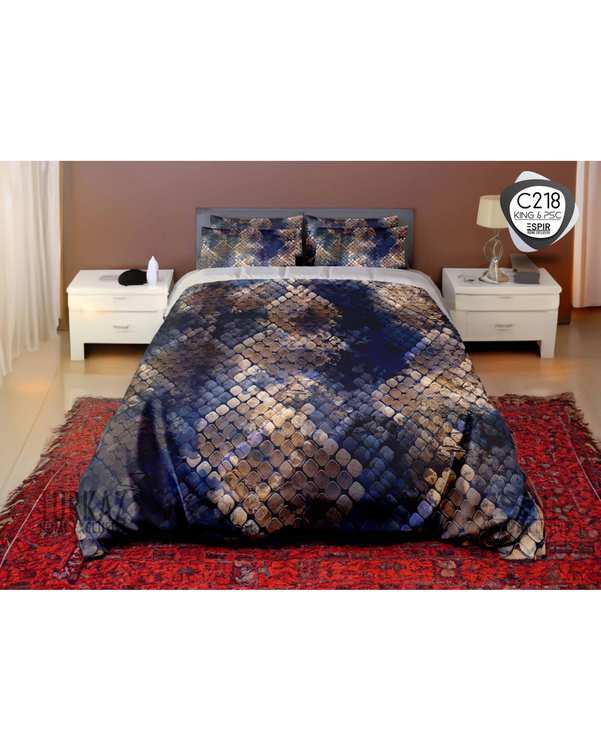 سرویس لحاف روتختی میکرو تنسل گیاهی TURKAZ دو نفره شش تکه مدل C218