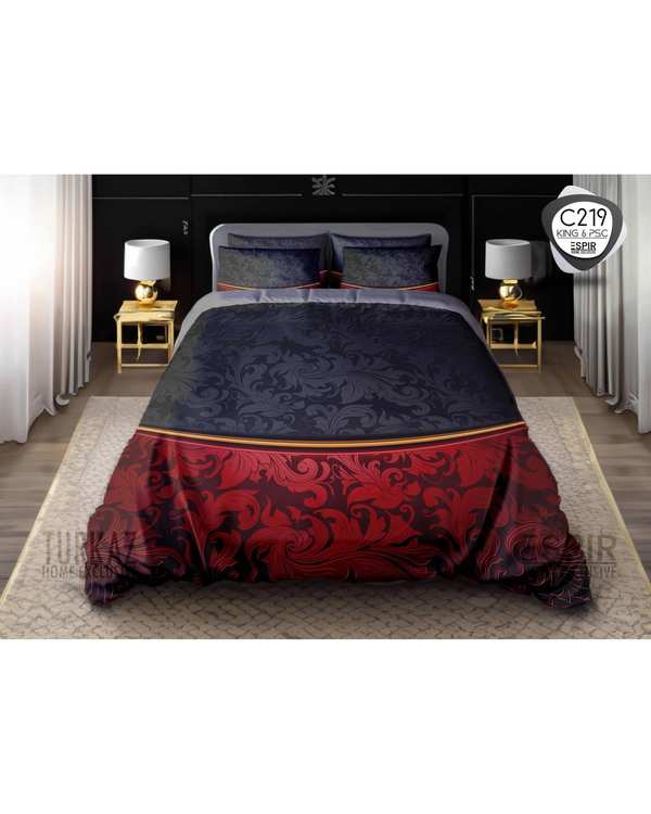 سرویس لحاف روتختی میکرو تنسل گیاهی TURKAZ دو نفره شش تکه مدل C219