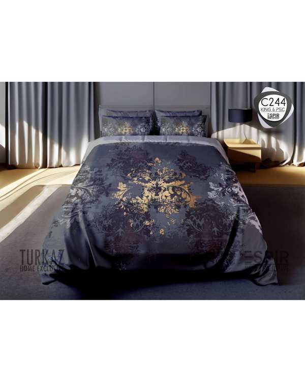 سرویس لحاف روتختی میکرو تنسل گیاهی TURKAZ دو نفره شش تکه مدل C244