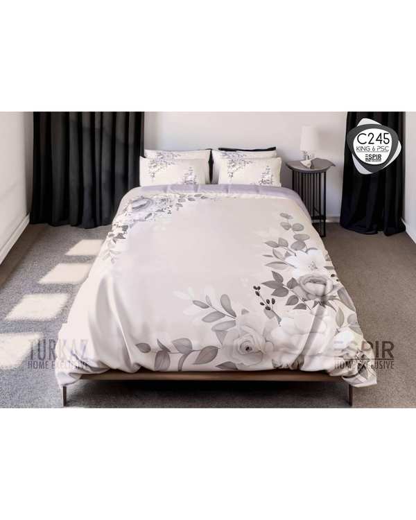سرویس لحاف روتختی میکرو تنسل گیاهی TURKAZ دو نفره شش تکه مدل C245