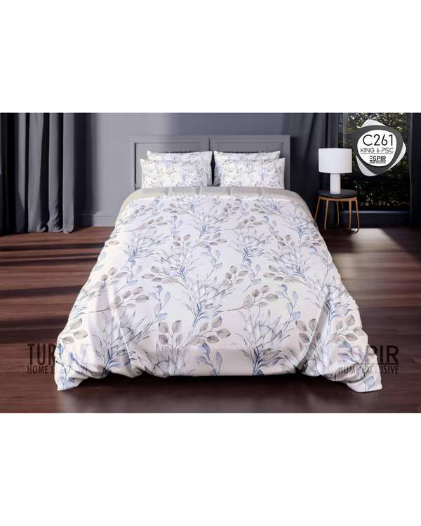 سرویس لحاف روتختی میکرو تنسل گیاهی TURKAZ دو نفره شش تکه مدل C261