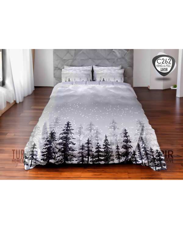 سرویس لحاف روتختی میکرو تنسل گیاهی TURKAZ دو نفره شش تکه مدل C262