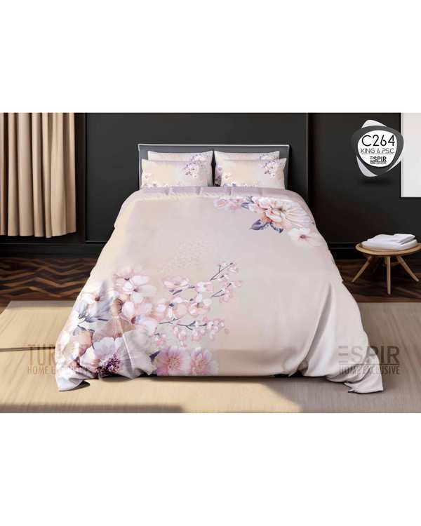 سرویس لحاف روتختی میکرو تنسل گیاهی TURKAZ دو نفره شش تکه مدل C264