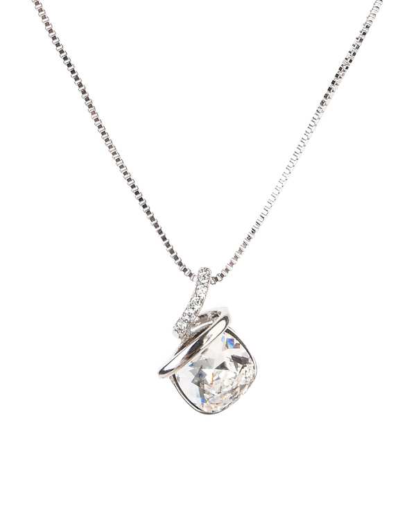 گردنبند نگین دار نقره ای طرح سواروسکی SWAROVSKI - تصویر 2