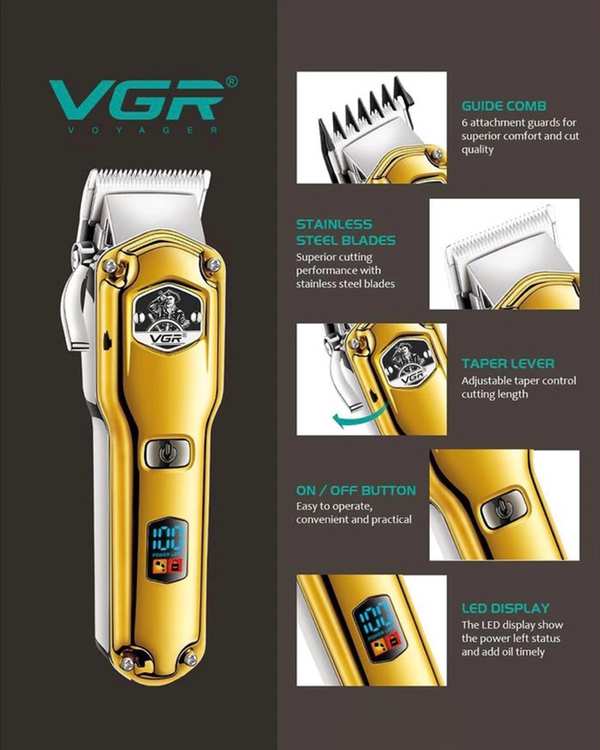 ماشین اصلاح موی سر و صورت وی جی ار VGR مدل V-693 - تصویر 3