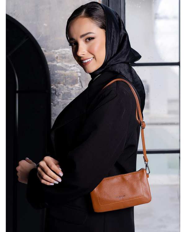 کیف دوشی زنانه کیف زنانه دوشی عسلی دیوید جونز David Jones مدلCM6855 - تصویر 2