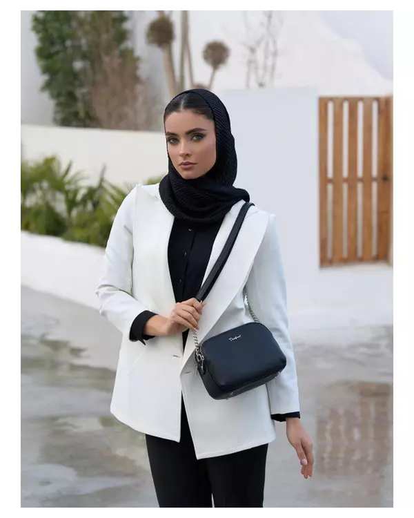 کیف دوشی زنانه کیف زنانه دوشی مشکی دیوید جونز David Jones مدل 6412-2 - تصویر 2