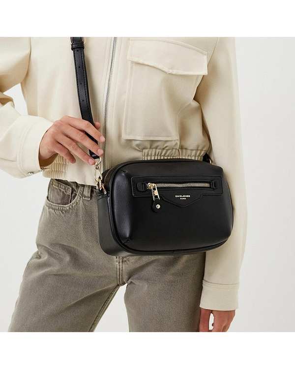 کیف دوشی زنانه کیف زنانه دوشی مشکی دیوید جونز David Jones مدل 1-7019 - تصویر 4