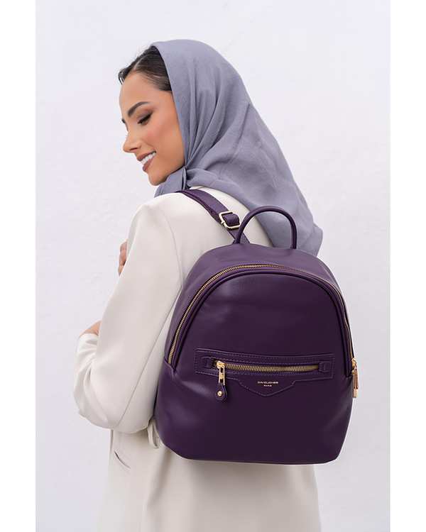 کوله پشتی زنانه بنفش تیره دیوید جونز David Jones مدل 7019-3 - تصویر 3