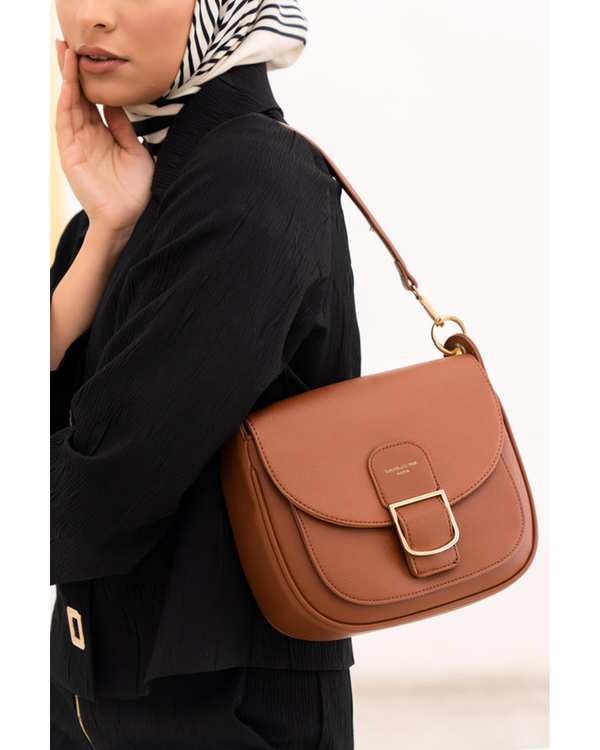 کیف دوشی زنانه کیف زنانه دستی عسلی دیوید جونز David Jones مدل CM6831 - تصویر 2