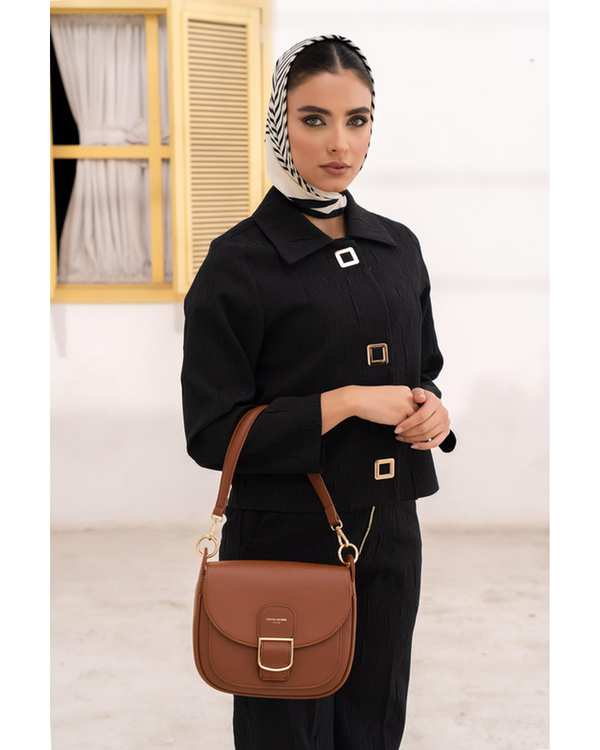 کیف دوشی زنانه کیف زنانه دستی عسلی دیوید جونز David Jones مدل CM6831 - تصویر 3