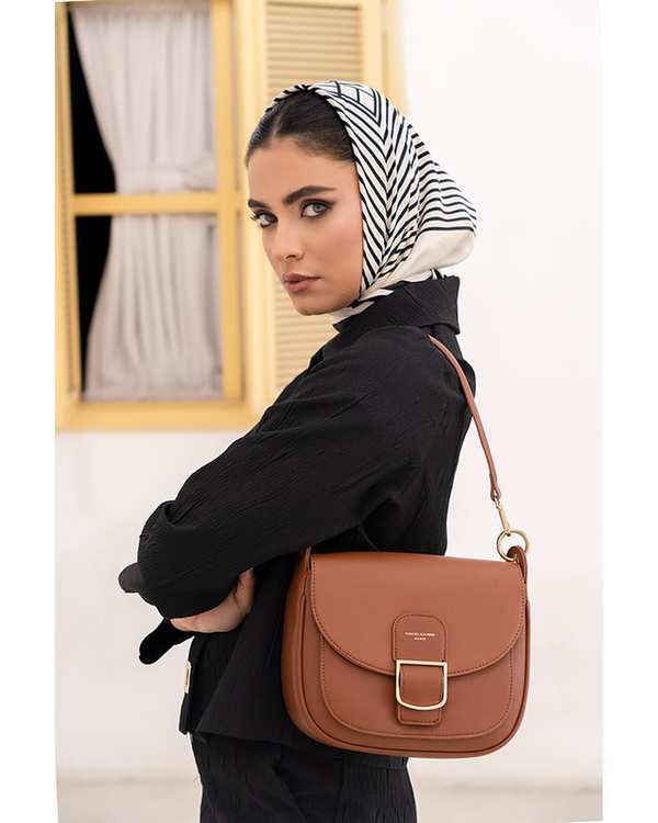 کیف دوشی زنانه کیف زنانه دستی عسلی دیوید جونز David Jones مدل CM6831 - تصویر 5