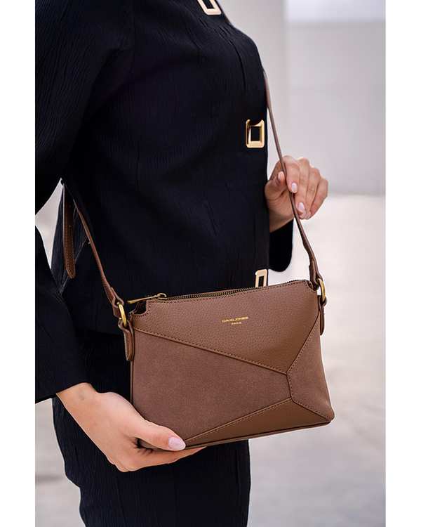 کیف دوشی زنانه کیف زنانه دوشی شکلاتی دیوید جونز David Jones مدل 7001-1 - تصویر 3