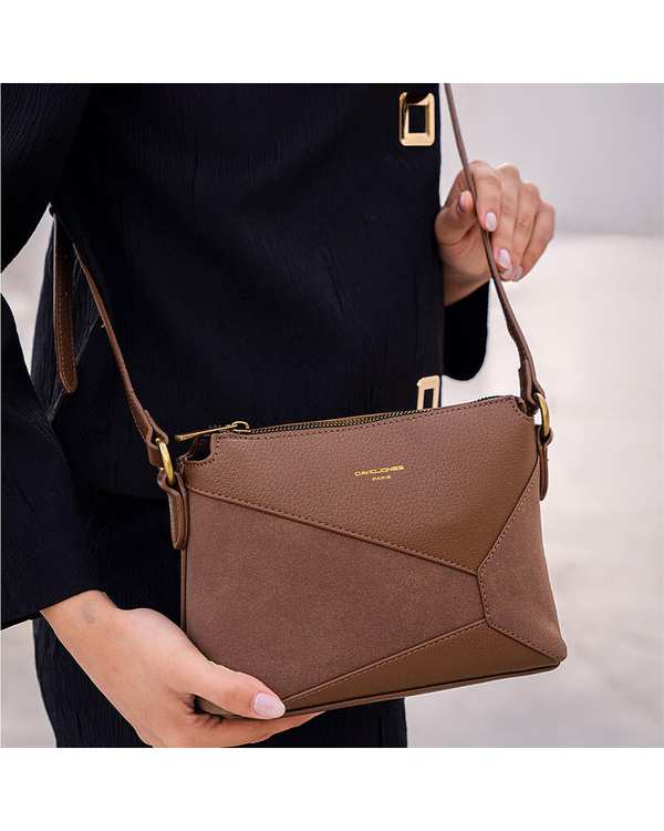 کیف دوشی زنانه کیف زنانه دوشی شکلاتی دیوید جونز David Jones مدل 7001-1 - تصویر 4
