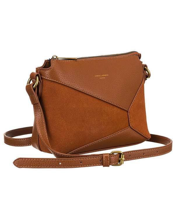 کیف زنانه دوشی قهوه ای روشن دیوید جونز David Jones مدل 7001-1