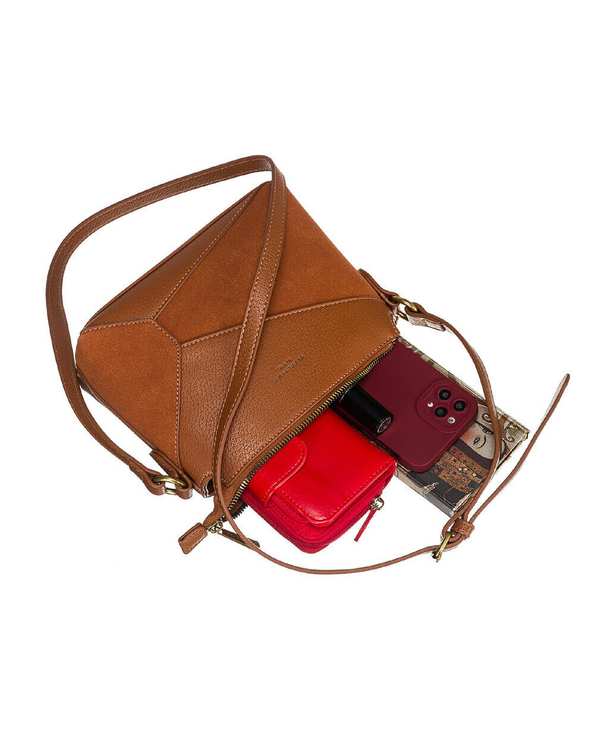 کیف دوشی زنانه کیف زنانه دوشی قهوه ای روشن دیوید جونز David Jones مدل 7001-1 - تصویر 8
